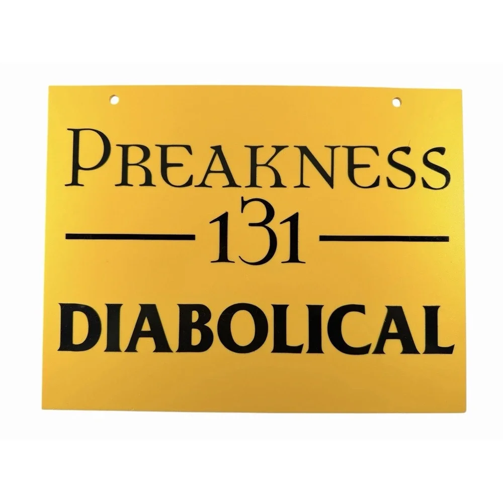 Preakness 131 Diabolical Horse‎ Stall Sign Unique Collectable Pimlico